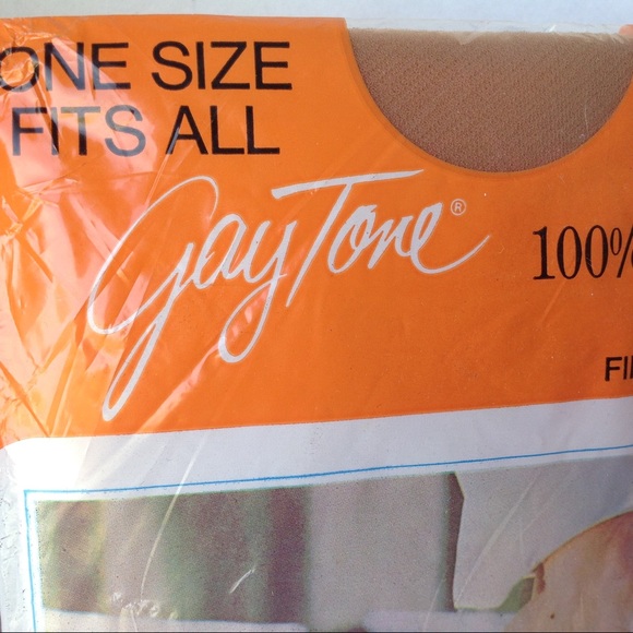 Gaytone 1 pair VTG Nylon Thigh High Hosiery Stocking Suntone NWT - Picture 7 of 9